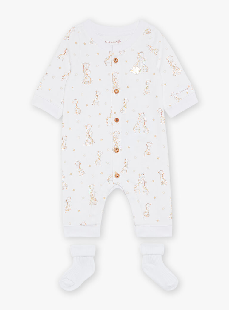 Body et chausettes écrus Girafe