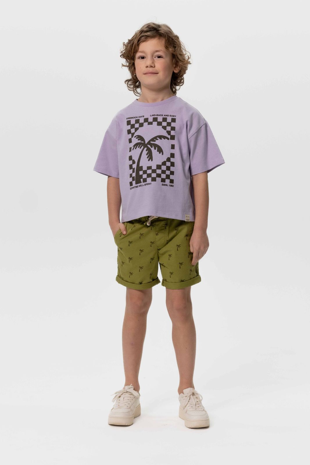 Groene pull on shorts