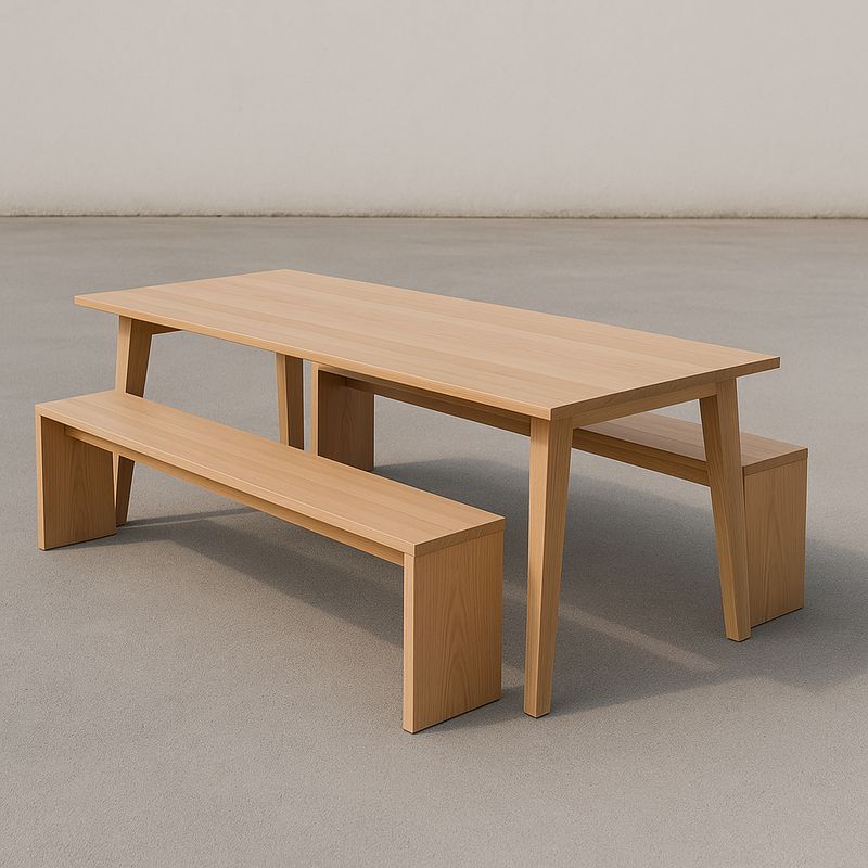Esszimmertisch-Set Rechteckig Helles Holz