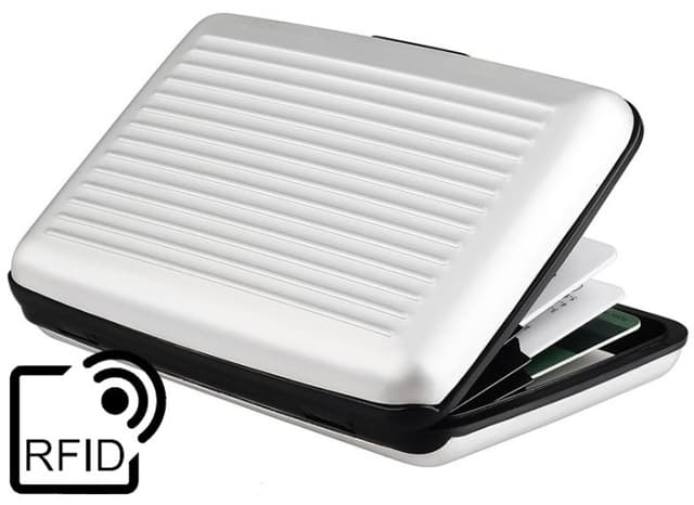 Plånbok med 6st kortfack, RFID-Skydd, Silver