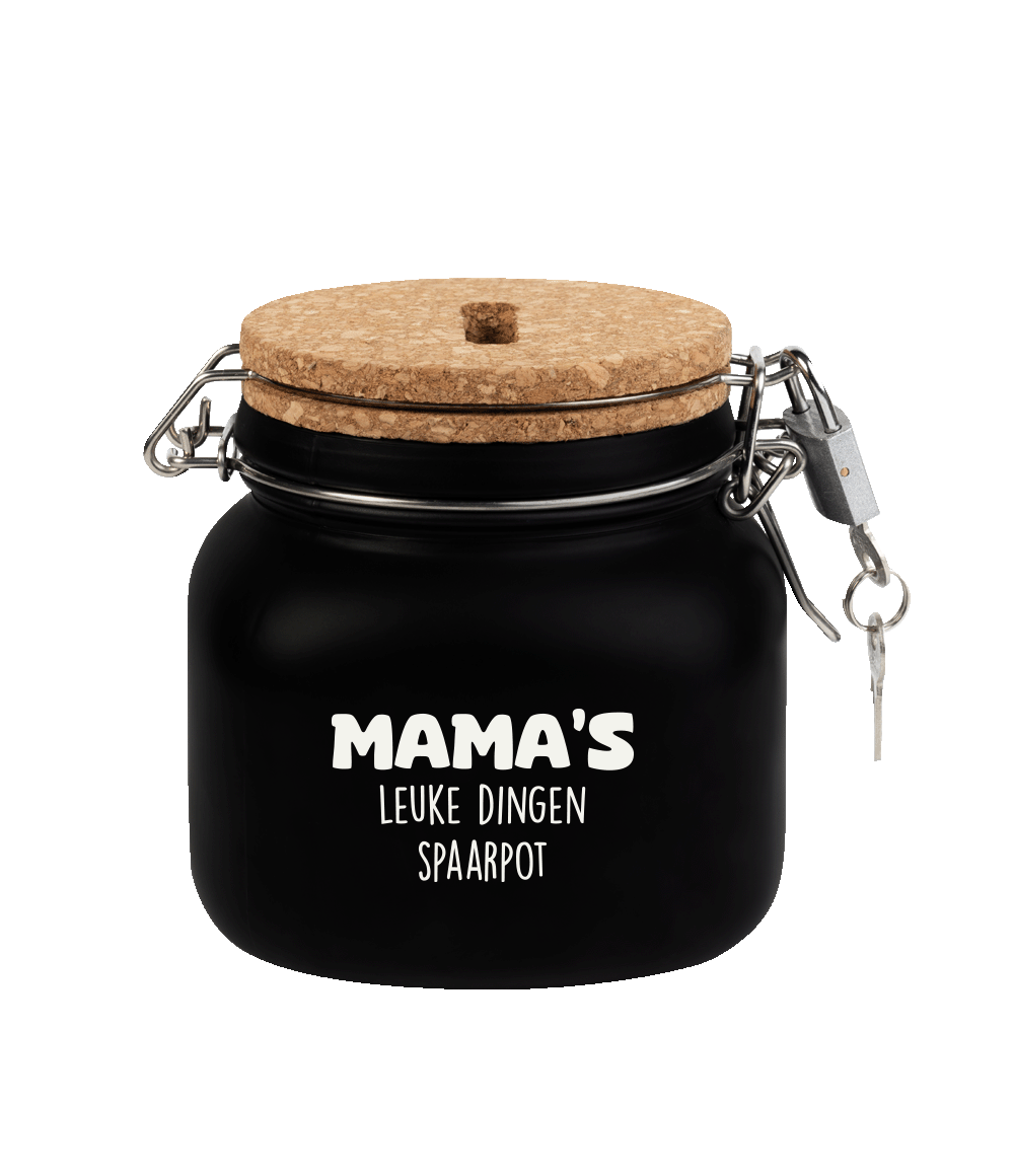 Zwarte Spaarpot Mama 12,5cm