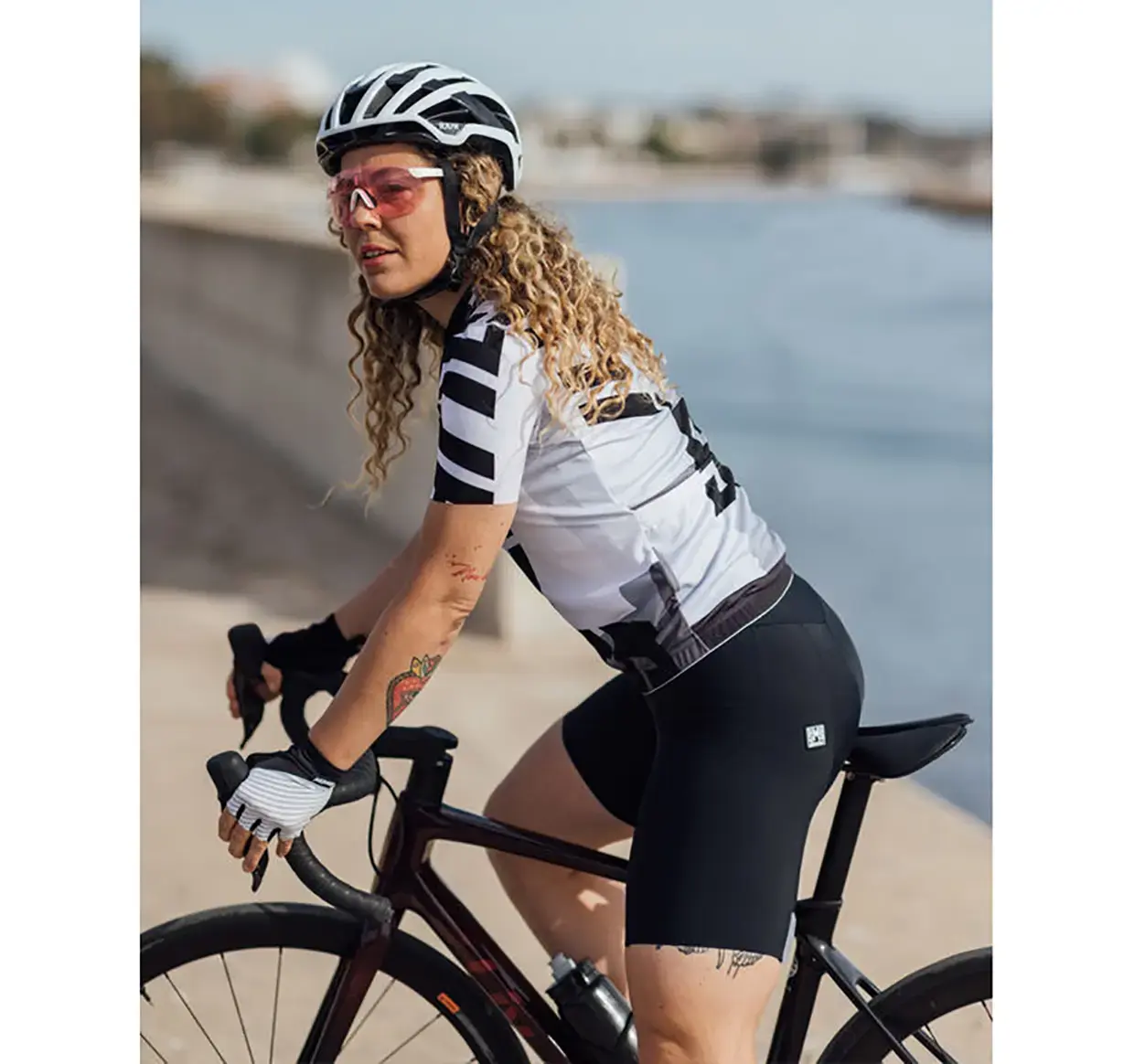 Santini Omnia Fietsbroek Kort Zonder Bretels Zwart/Zwart Dames
