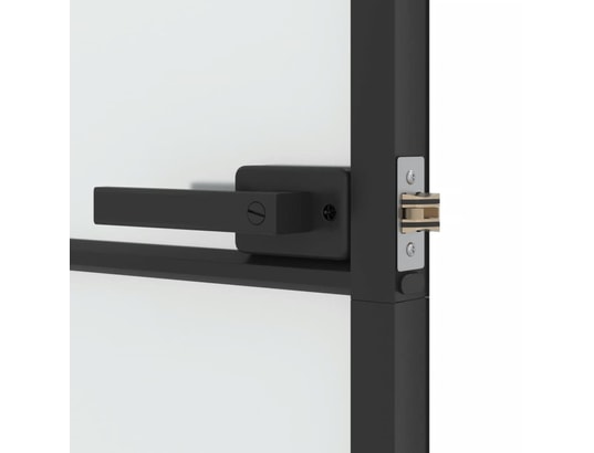 VIDAXL - Porte verre Porte intérieure mince noir 93x201,5 cm verre trempé alumini...