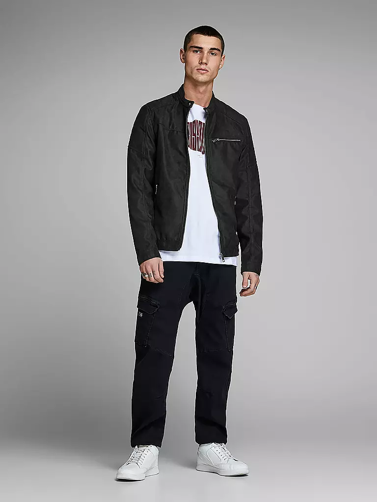JACK & JONES Jacke in Lederoptik JCOROCKY schwarz