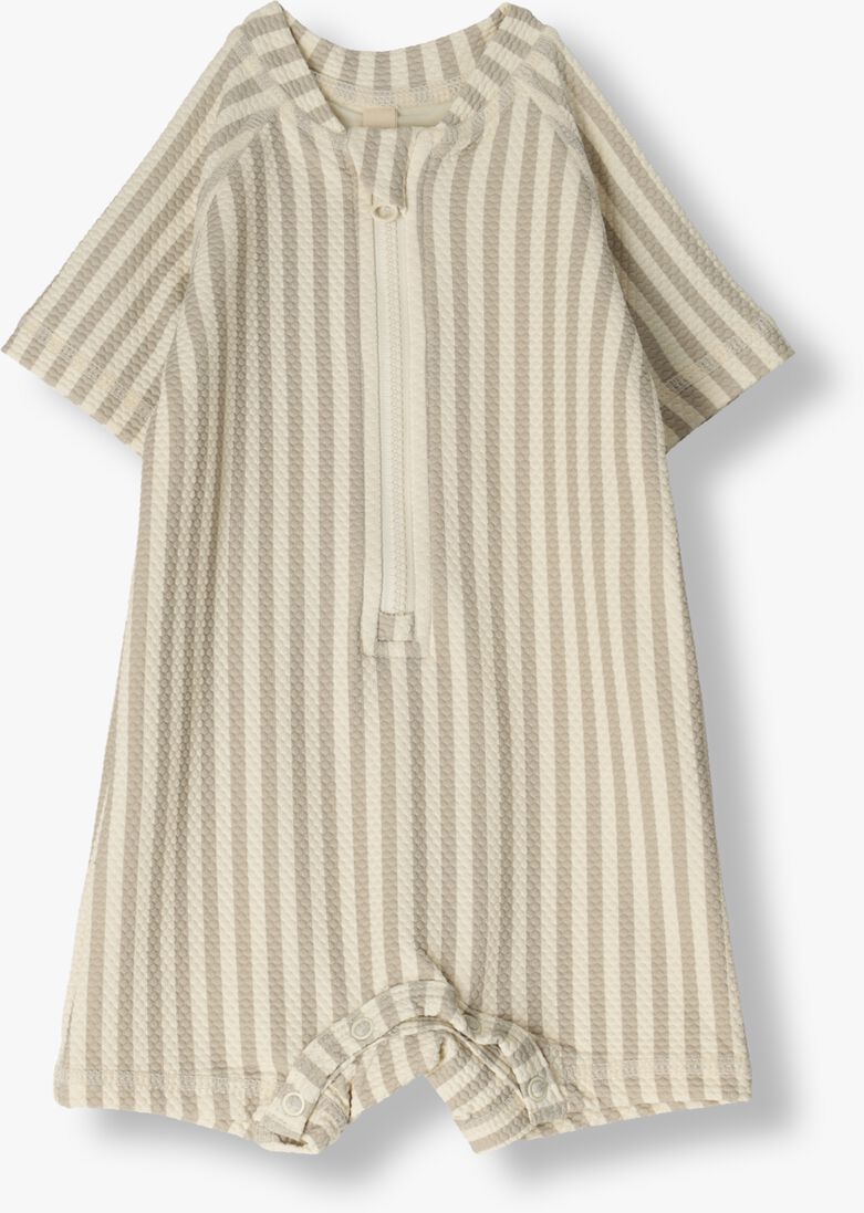 QUINCY MAE beige quincy mae  zip rashguard one-piece ahs stripe