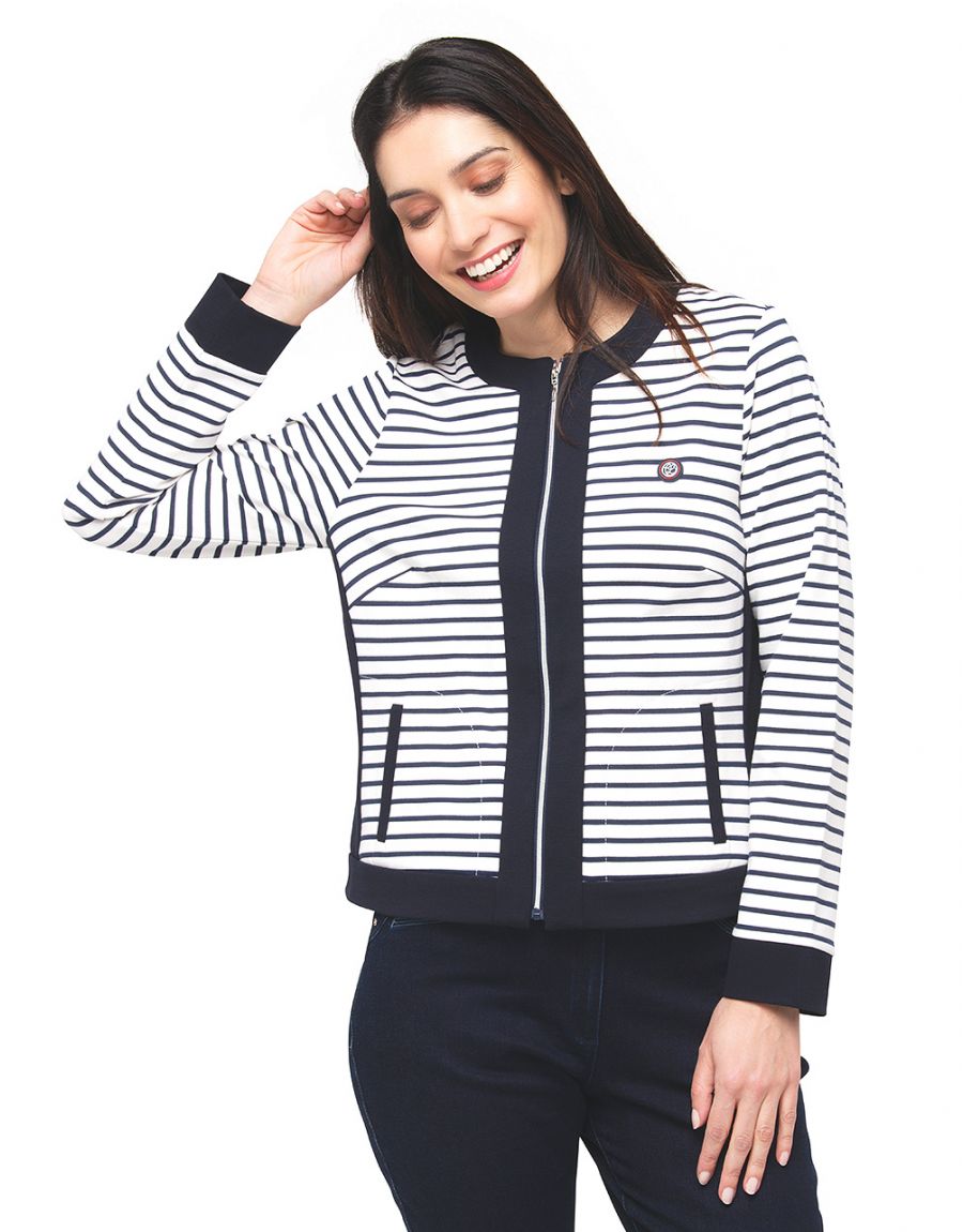 Veste milano rayée bleu