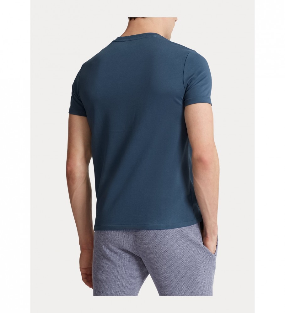 Camiseta azul com o logotipo da Ralph Lauren