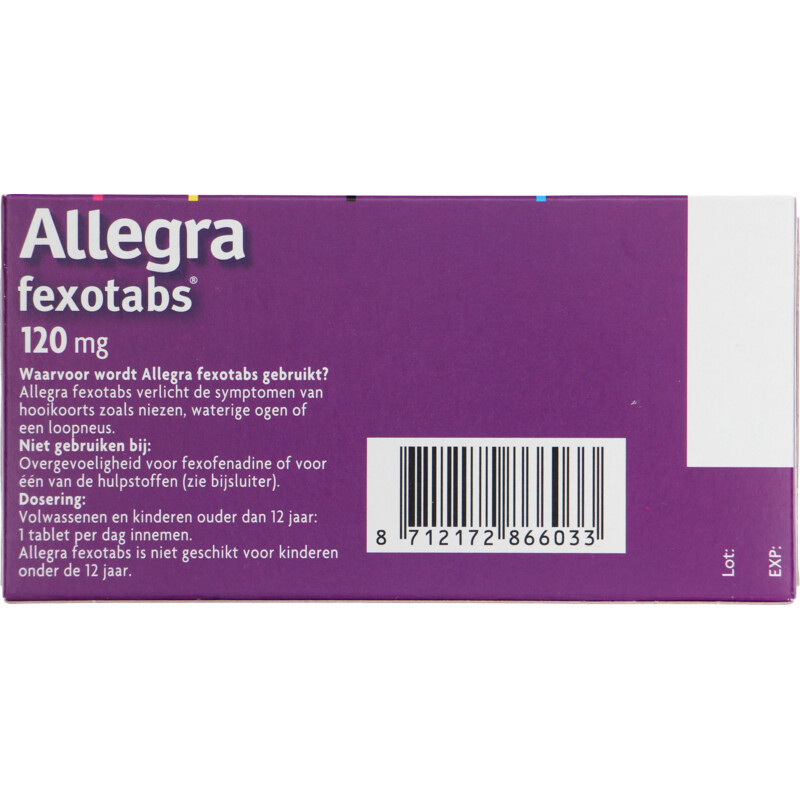 Allegra Fexotabs 120mg omhulde tabletten