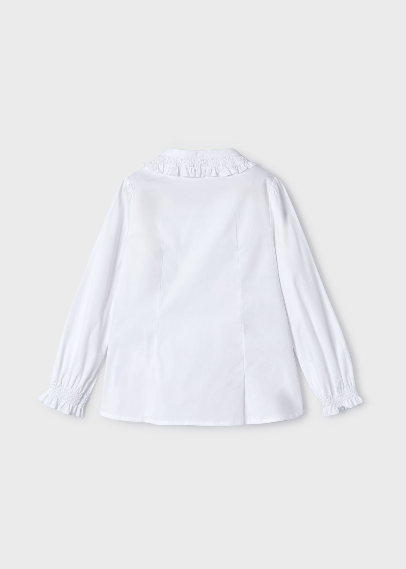 Blusa de malha com detalhes franzidos para menina