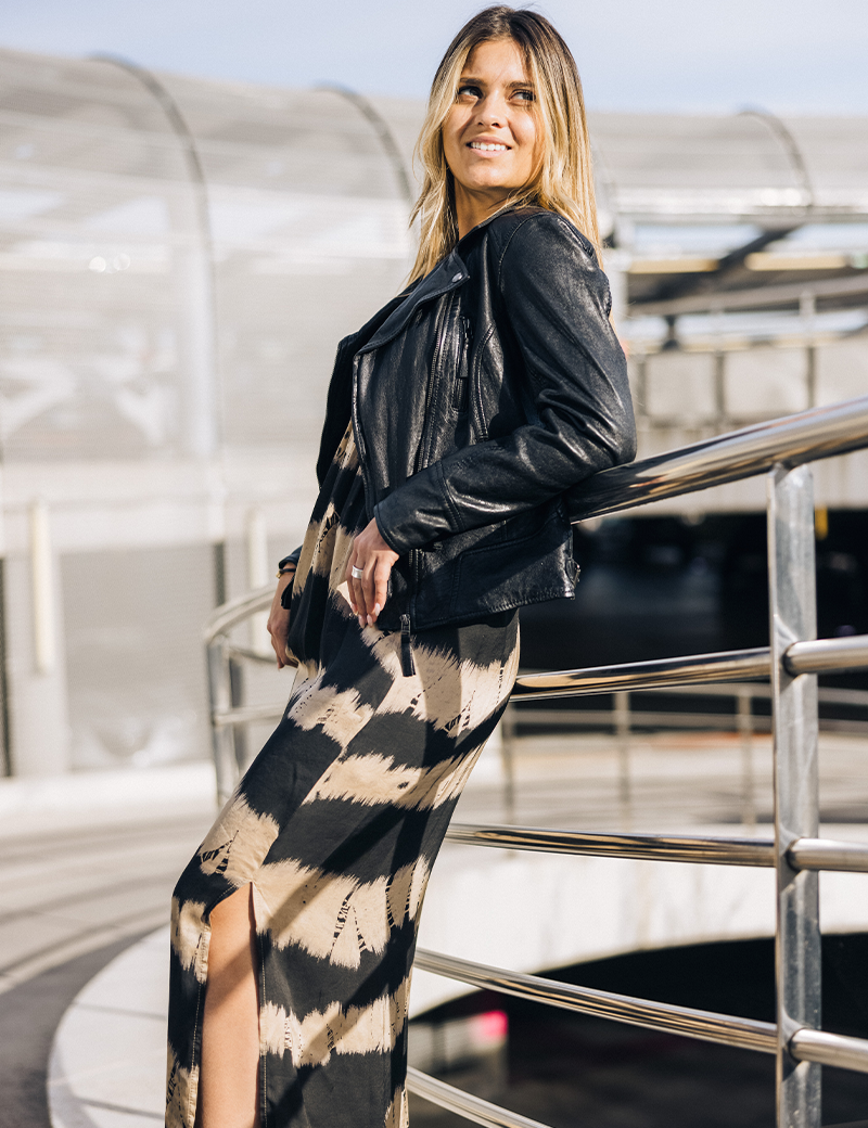 DIXIE ROBE LONGUE VISCOSE FINES BRETELLES IMPRIMÉ SABLE