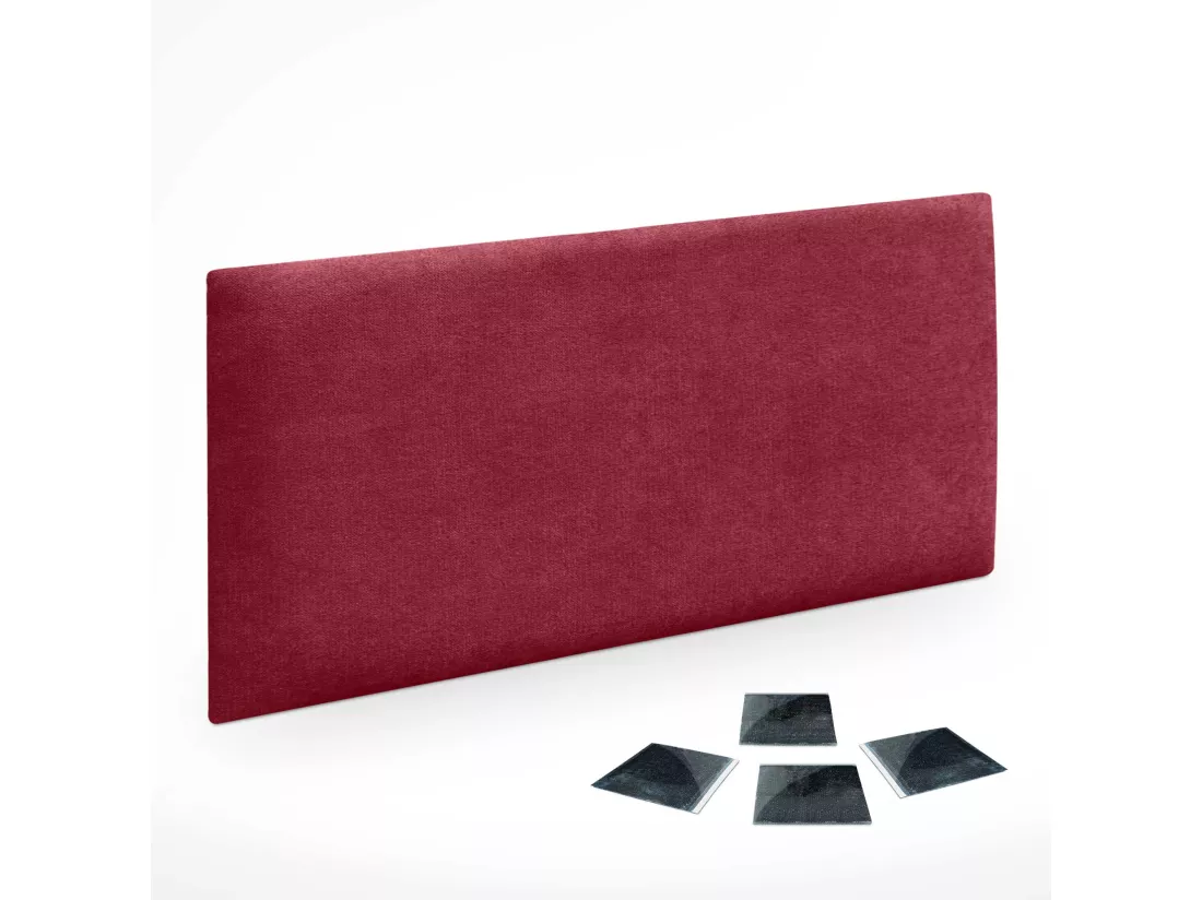 DHOME Lot de 1 Panneaux muraux en tissu auto-adhésifs Panneaux muraux absorbants acoustiques Protection contre les chocs (Rouge, 50x40cm, x1)