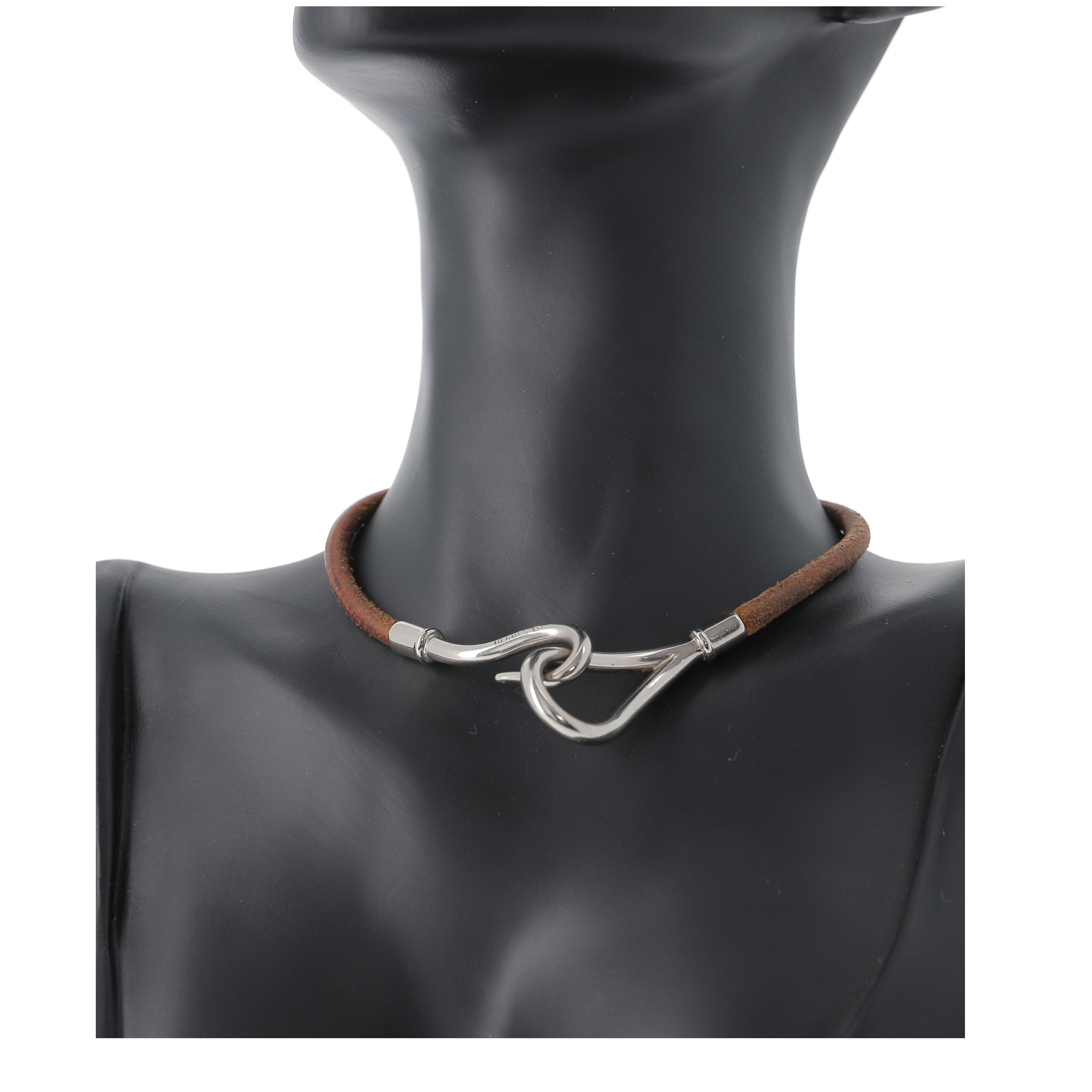 Hermès Collier en Cuir Jumbo marron - Très bon état