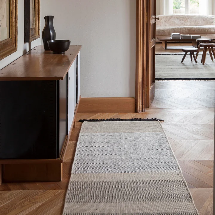 nanimarquina - Tres Stripes 170 x 240 cm, schwarz
