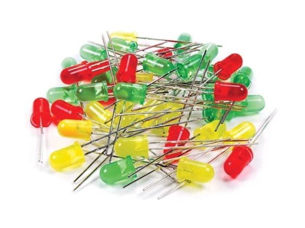 Blandet LED-sett - 80 stk - 2 størrelser - 3 farger