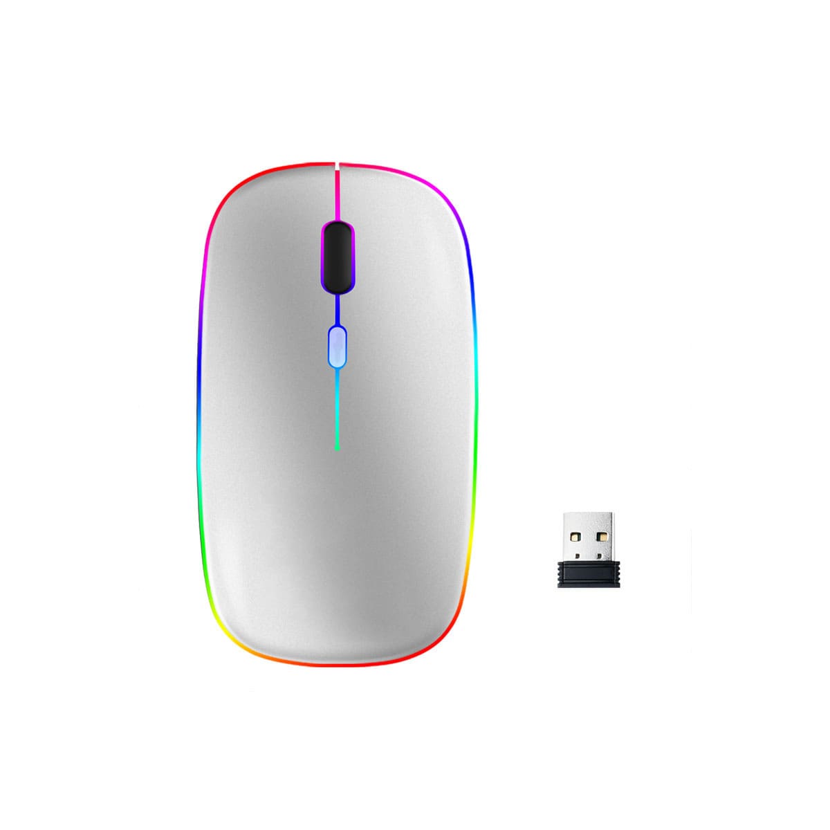 Trådløs datamus med Bluetooth / wifi Sølv