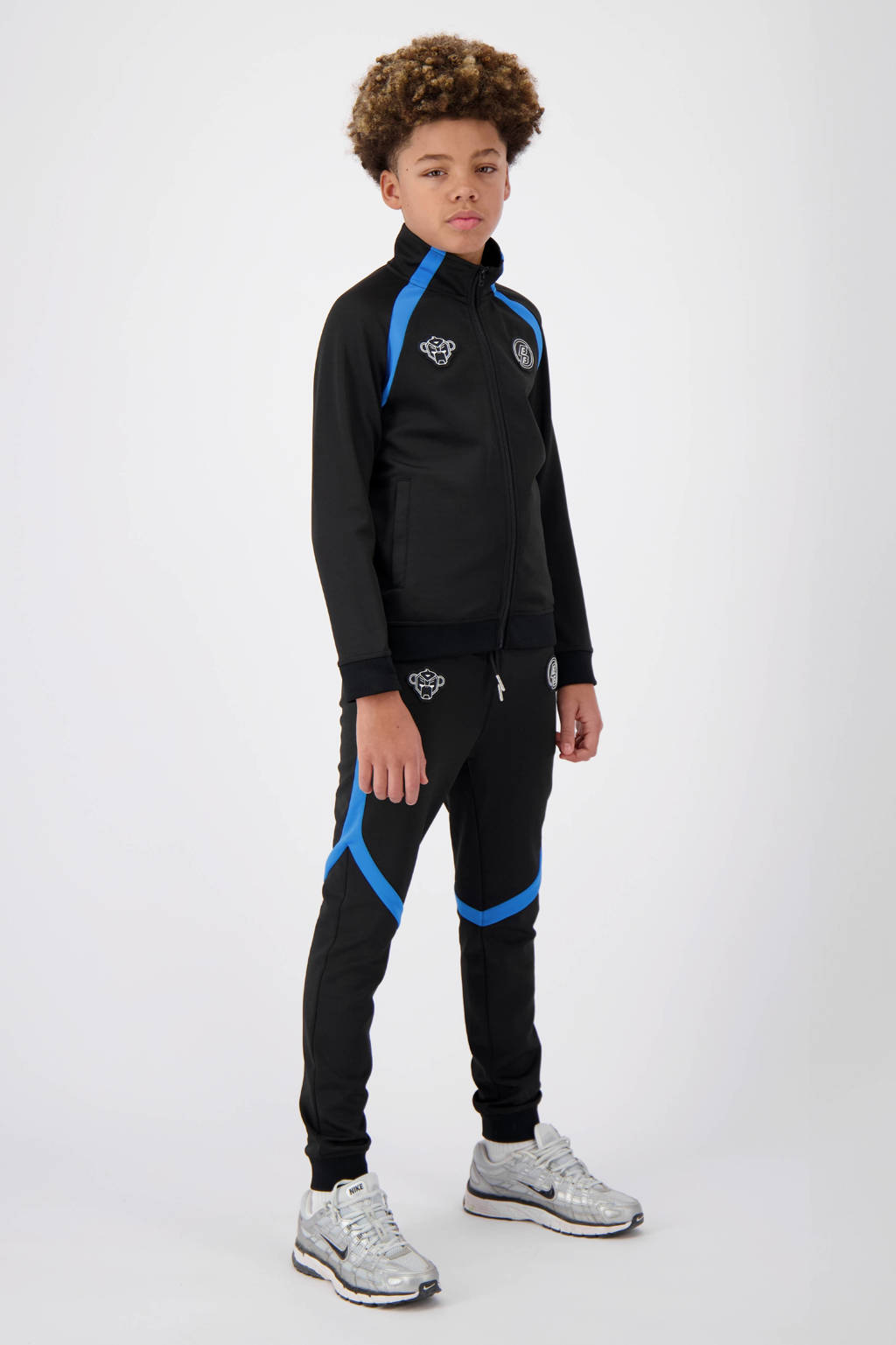 BLACK BANANAS regular fit joggingbroek JR. COMPOUND TRACKPANTS zwart/blauw