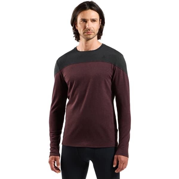 T-shirt thermique ODLO REVELSTOKE PW 150 BL TOP CREW NECK L/S BLACK/FUDGE MELANGE