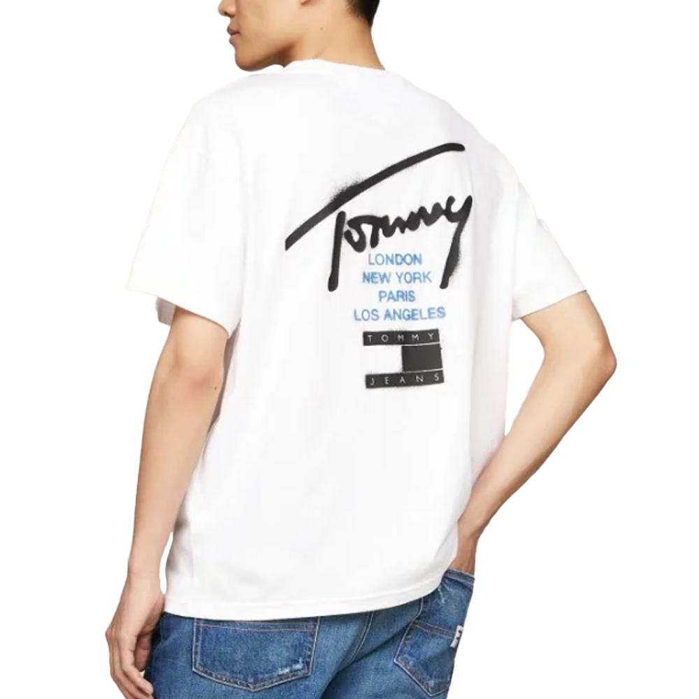 Tommy Hilfiger T-shirt Blanc Homme Tommy Hilfiger Graffiti