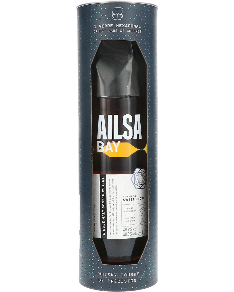 Ailsa Bay Release 1.2 Sweet Smoke Cadeaupakket met Glas 70 cl