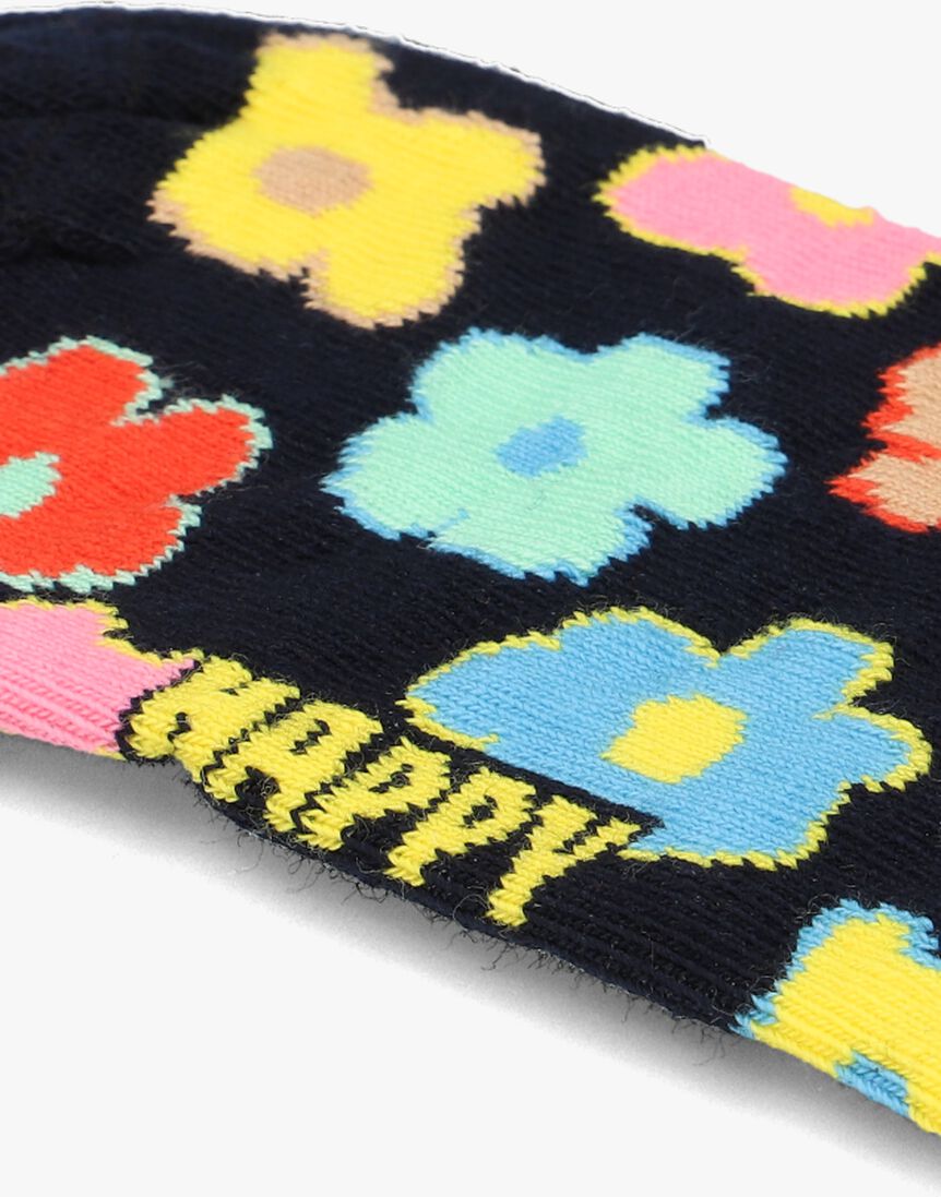 HAPPY SOCKS zwarte happy socks sokken kids flower