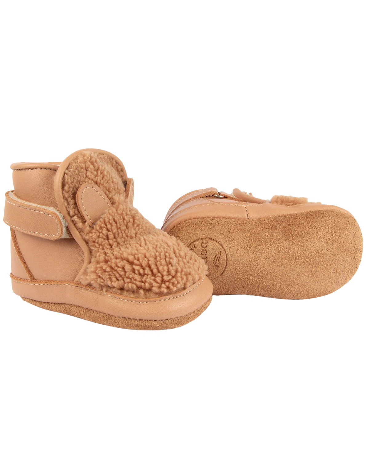 Krabbelschuhe RICHY - TEDDY BEAR gefüttert in light maple
