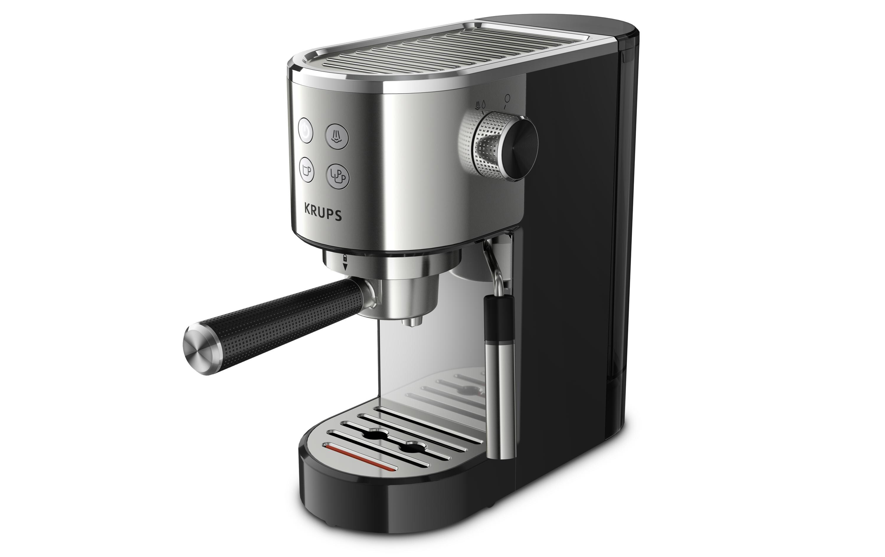 Siebträgermaschine Virtuoso XP442 Schwarz/Silber<br>Espressomaschine mit Dampfdüse