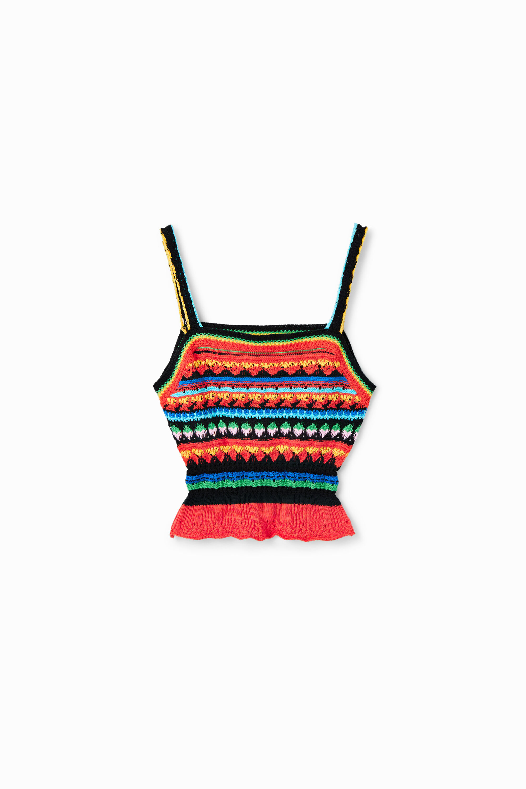 Haut court bretelles crochet