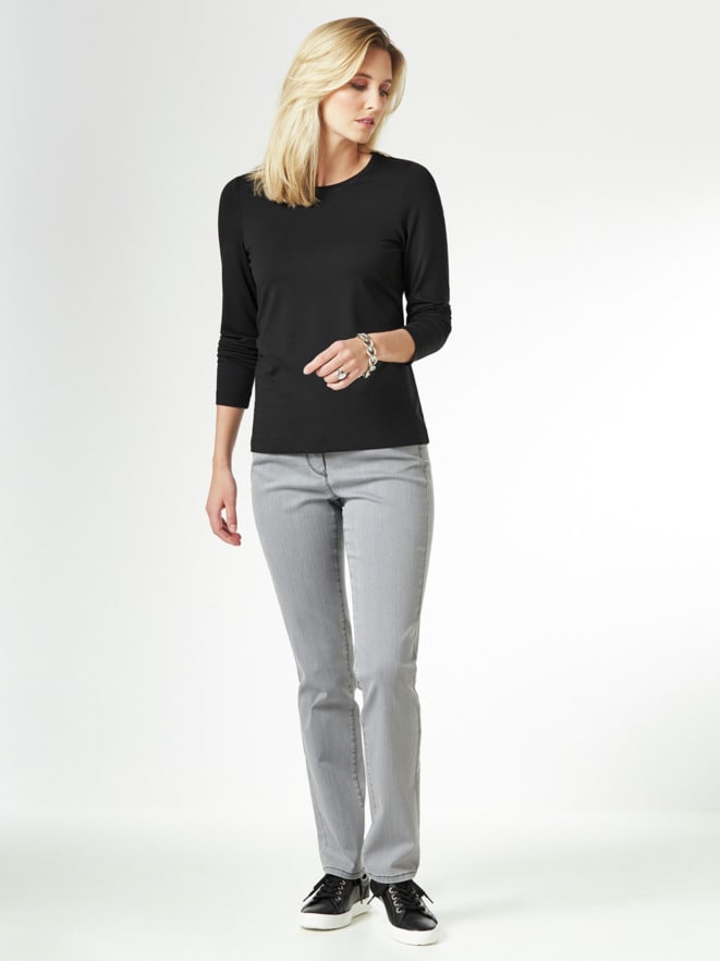 Viskose-Shirt Langarm