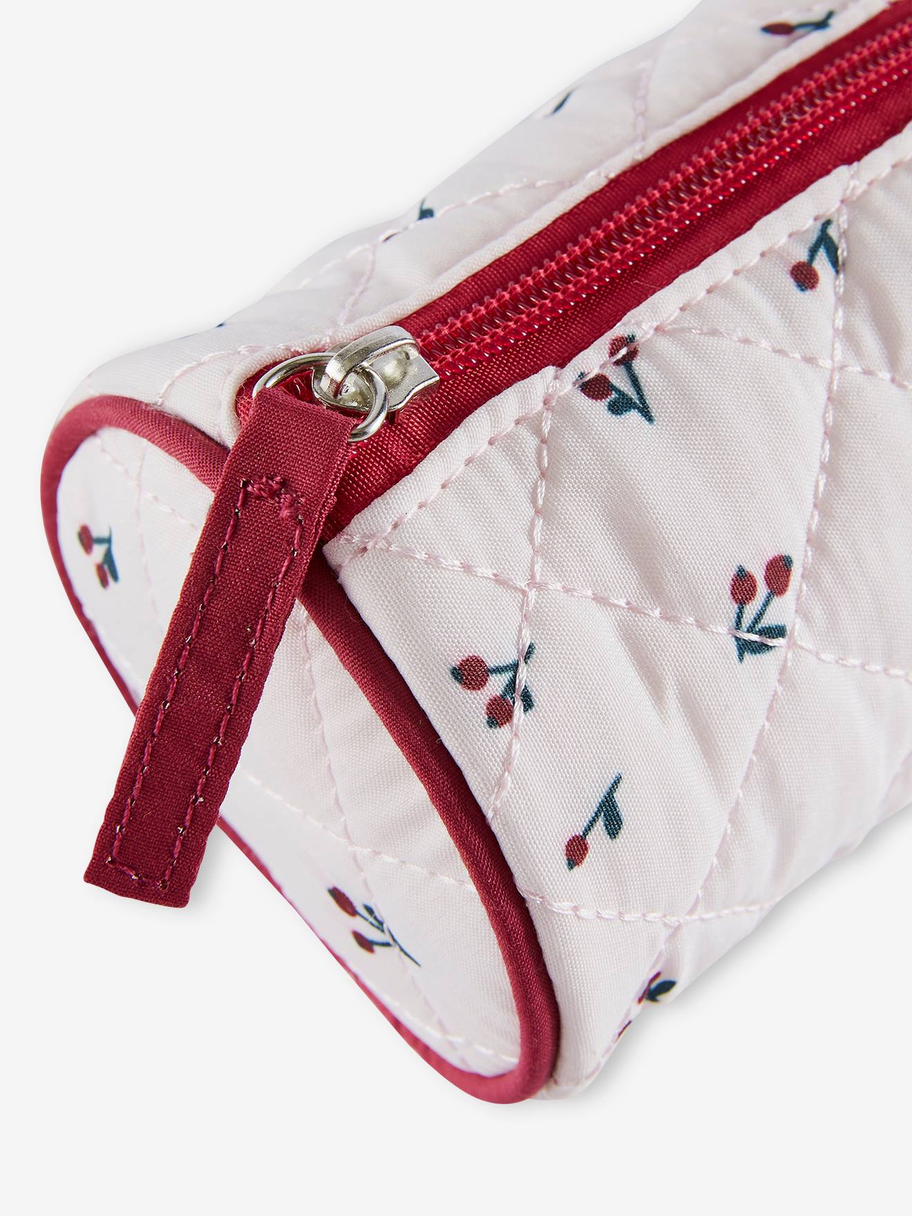 Estojo acolchoado Cherry, estampa rosa claro, para meninas