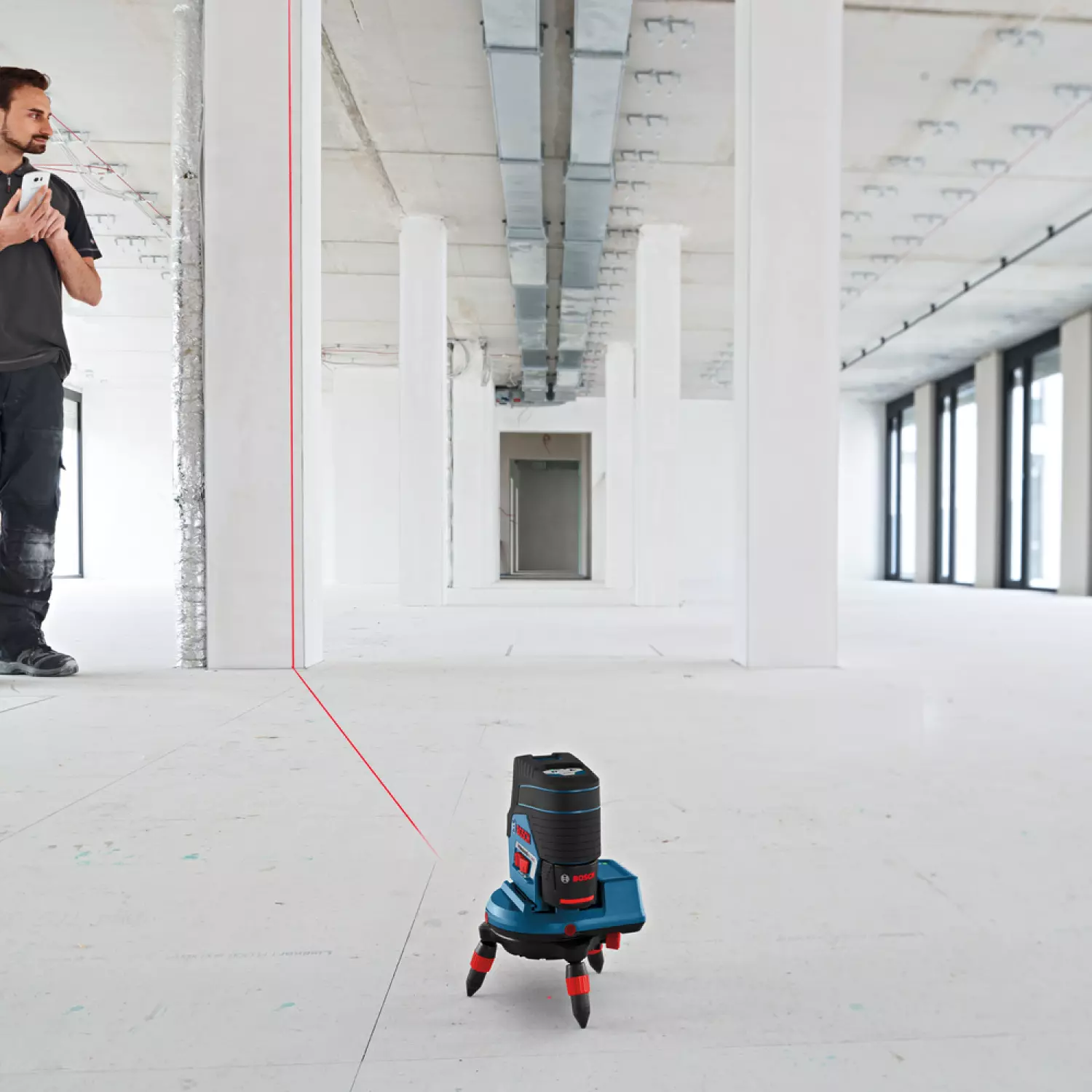 Bosch GCL 2-50 C 12V Li-Ion accu Kruislijnlaser incl. AA adapter in etui - 20m
