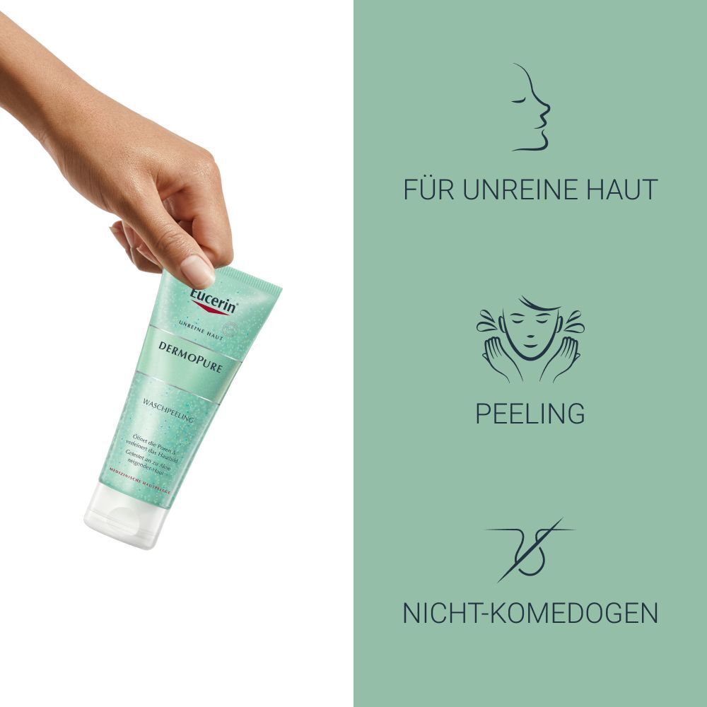 Eucerin® DermoPure Waschpeeling – zur sanften Reinigung unreiner Haut und zur Verfeinerung der Hautstruktur