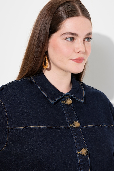 Jeansjacke, Hemdkragen, Stretch, Biobaumwolle