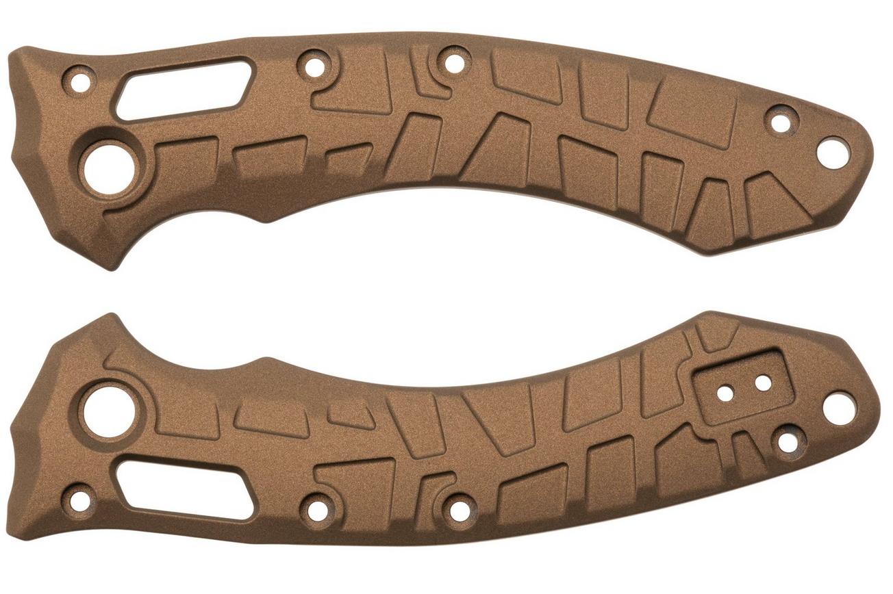 Lex Custom Microtech Amphibian Scales AMPHH148 Cerakote Burnt Bronze Titanium, handgreepschalen