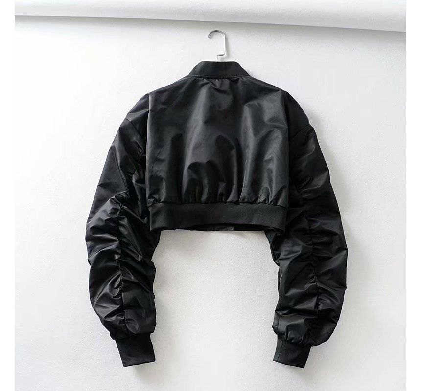 Avauntgardo - Effen cropped bomberjack met rits