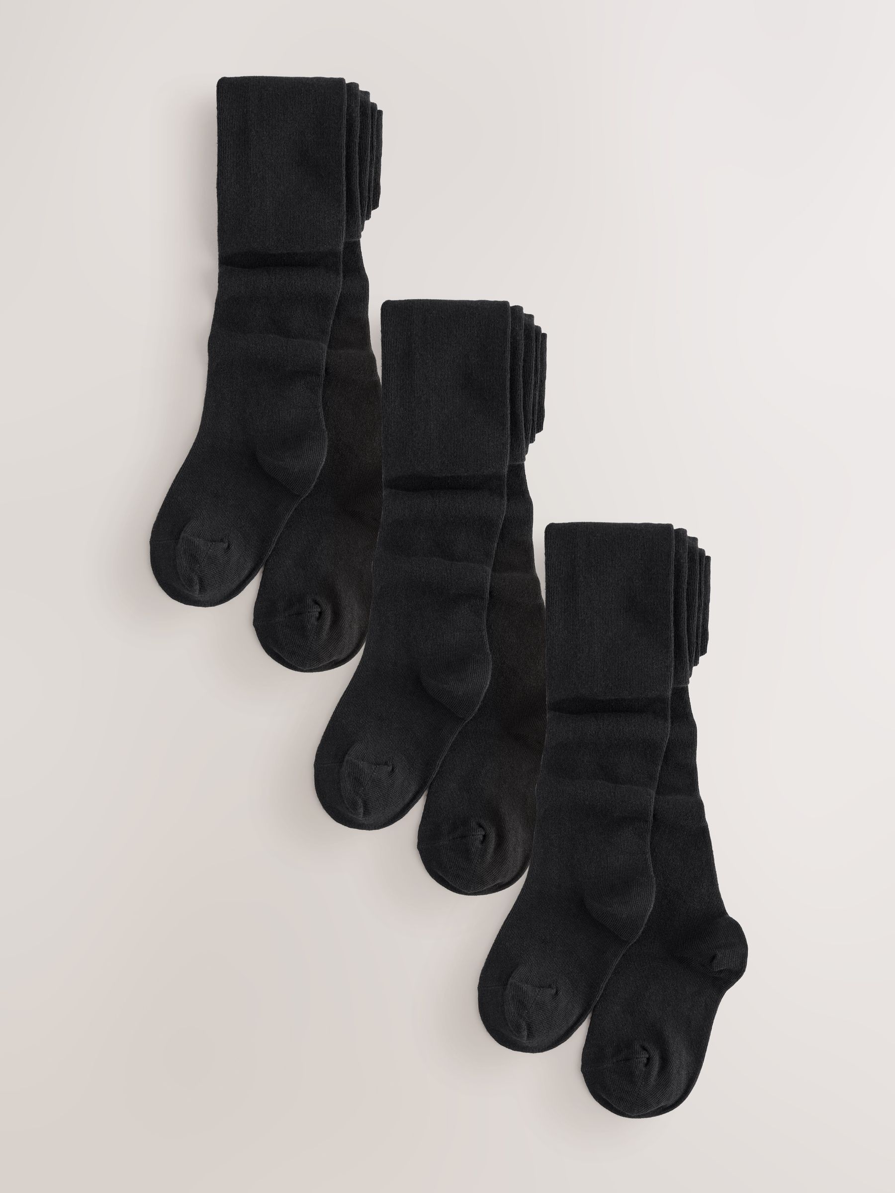 Zwart - Cotton Rich School Tights 3 Pack
