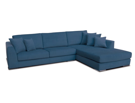 CITY - Canapé tissu Monaco méridienne droite tissu blue