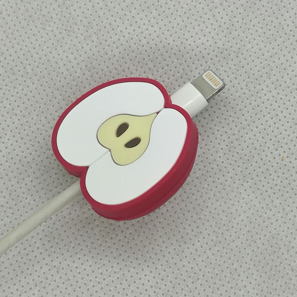 (6er Set) USB C / Lightning Kabel Bruchschutz / Halter / Kabelbeisser Früchte - Design 1