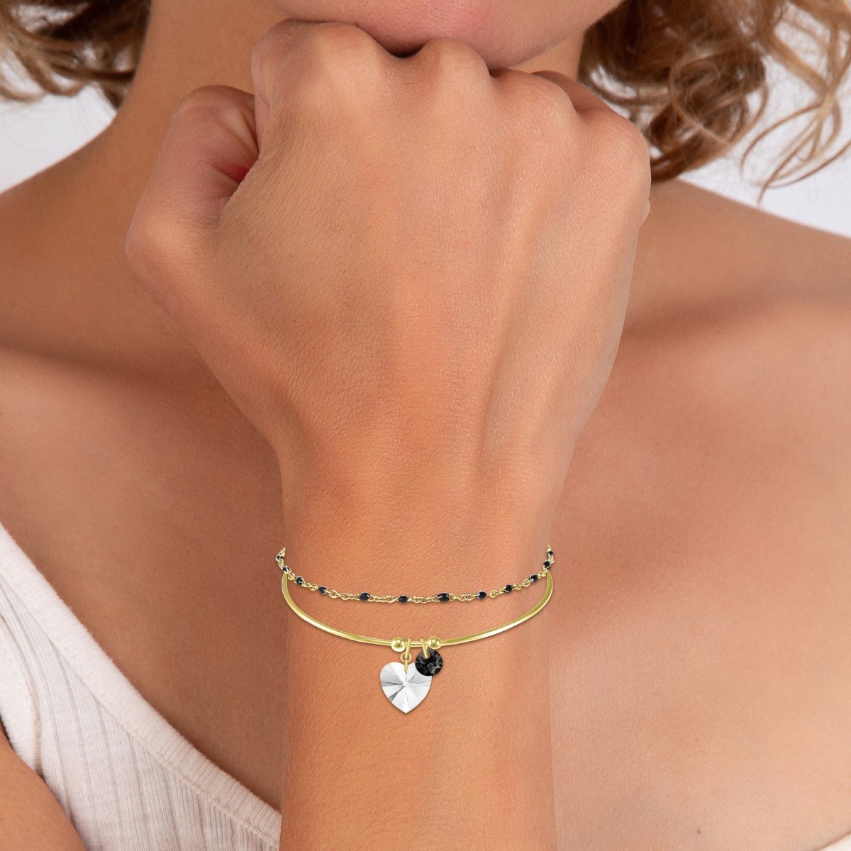 Lot de 2 bracelets SC Bohème ornés de Cristaux scintillants