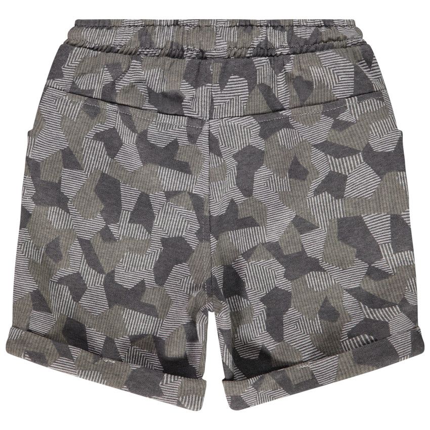 Bermuda en molleton imprimé camouflage pour garçon - Gris chiné
