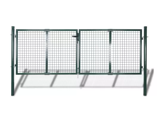 Portail de cl?ture Acier 306x150 cm Vert