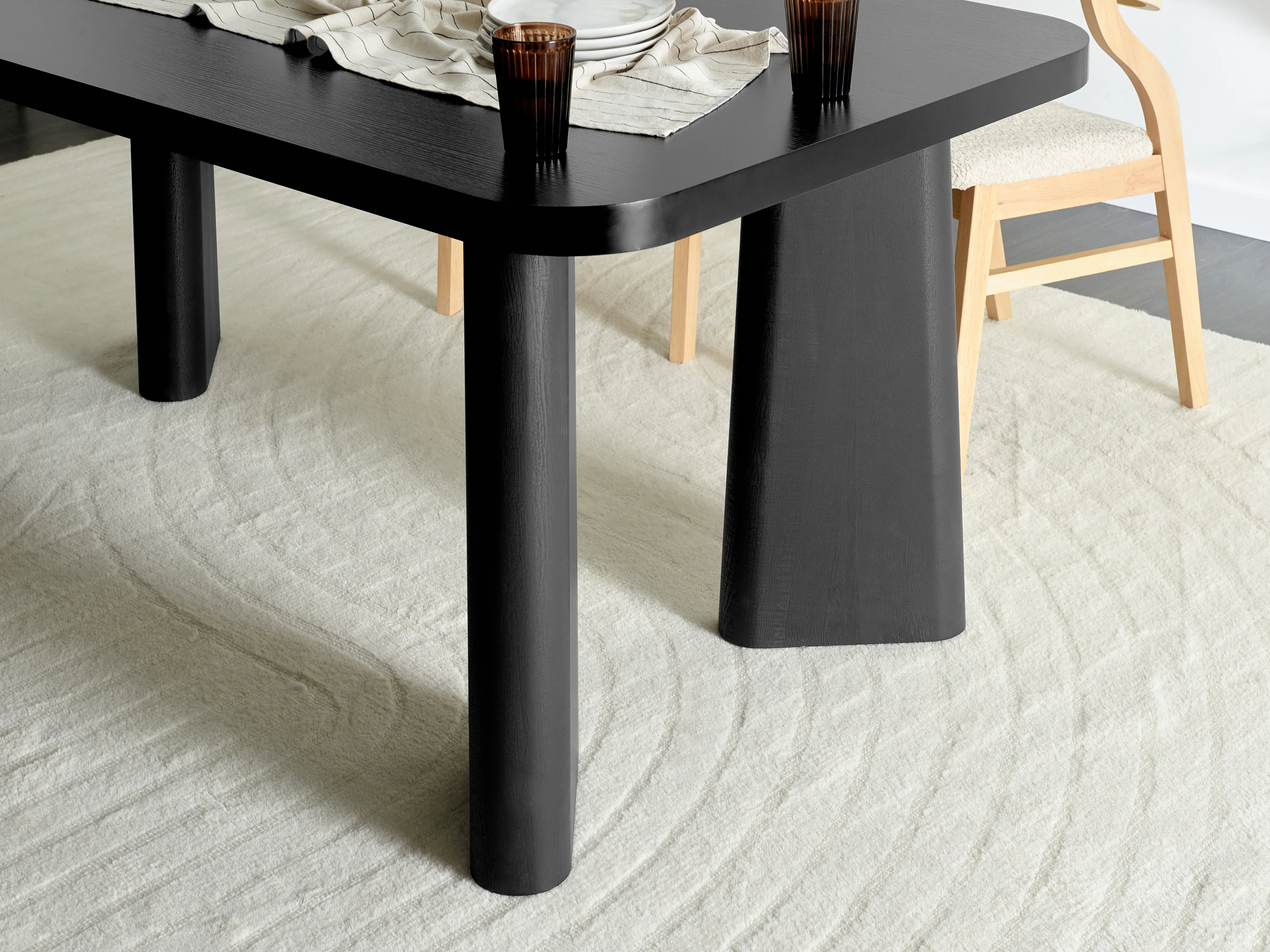 Eettafel ATLIN Zwart 90 cm 180 cm