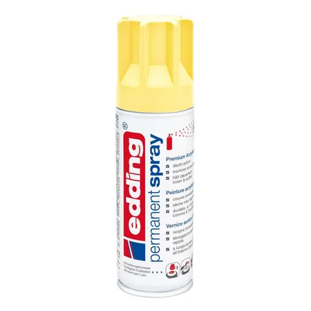 edding 5200 Permanent Spray Premium-Acryllack, seidenmatt, 200ml, pastellgelb