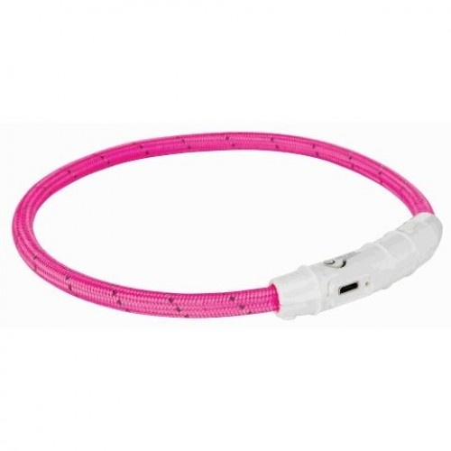 Coleira Trixie com luzes LED rosa, tamanho G/GG, para cães.