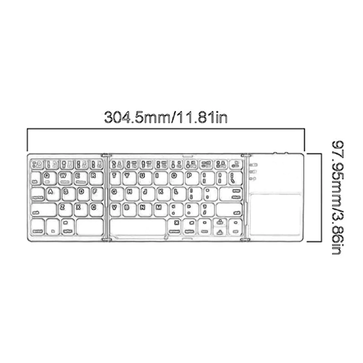 Universal Mini clavier tactile pliant - Noir