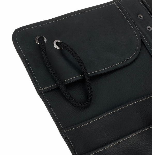 Zultan Leather Stick Bag Black