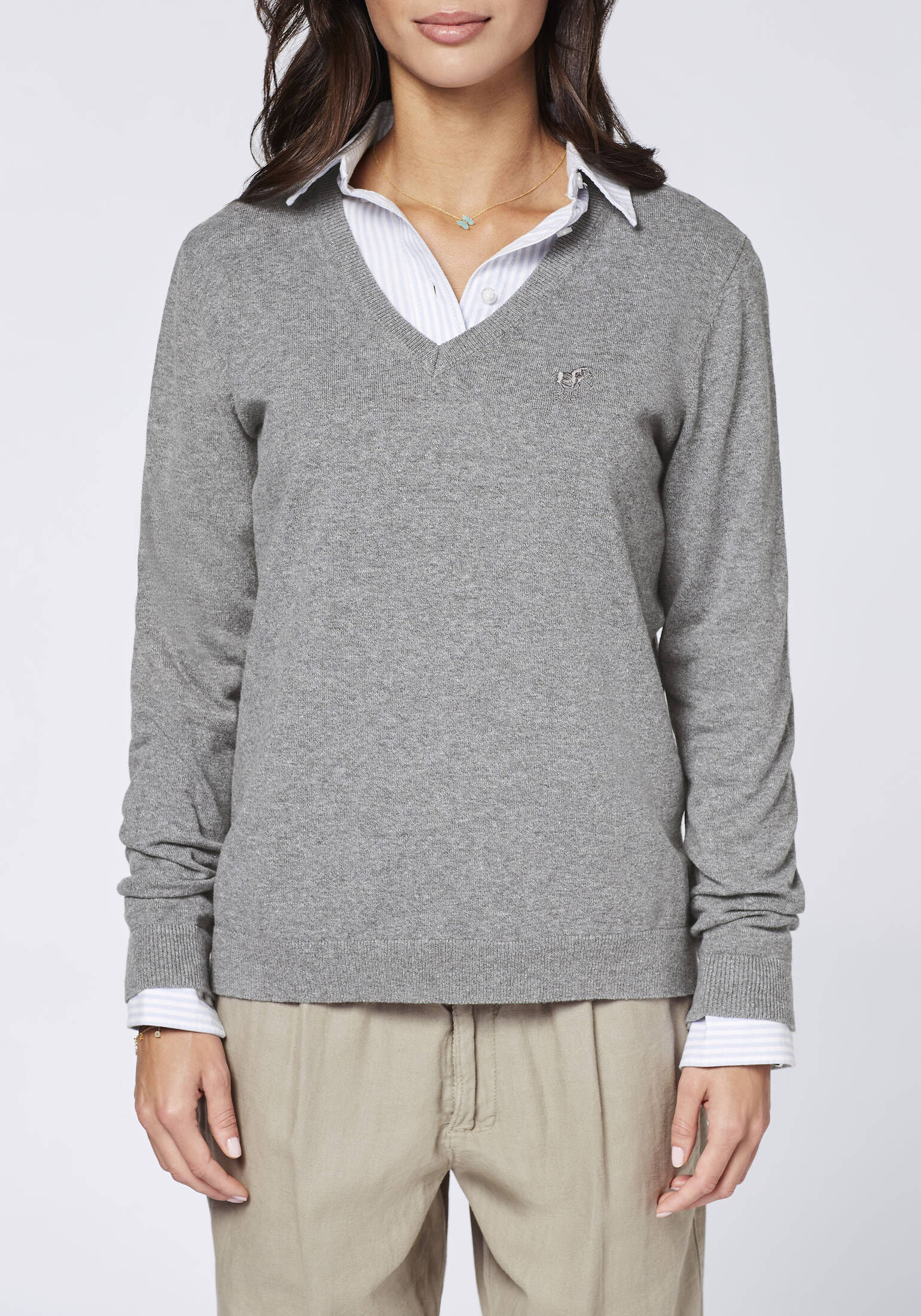 Polo Sylt| Damen Pullover mit Streifen und Logo-Stickerei