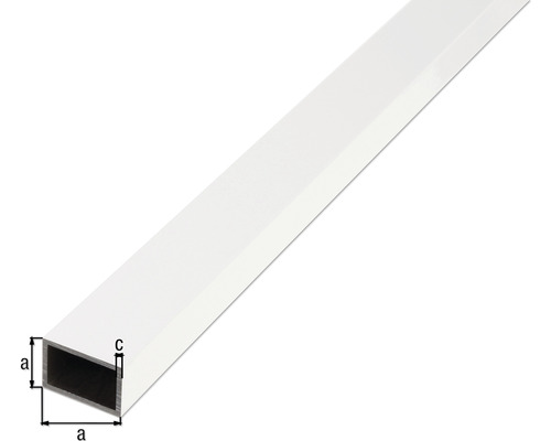 Rechthoekige aluminium buis, wit, 30x20x2 mm, 2,6 m