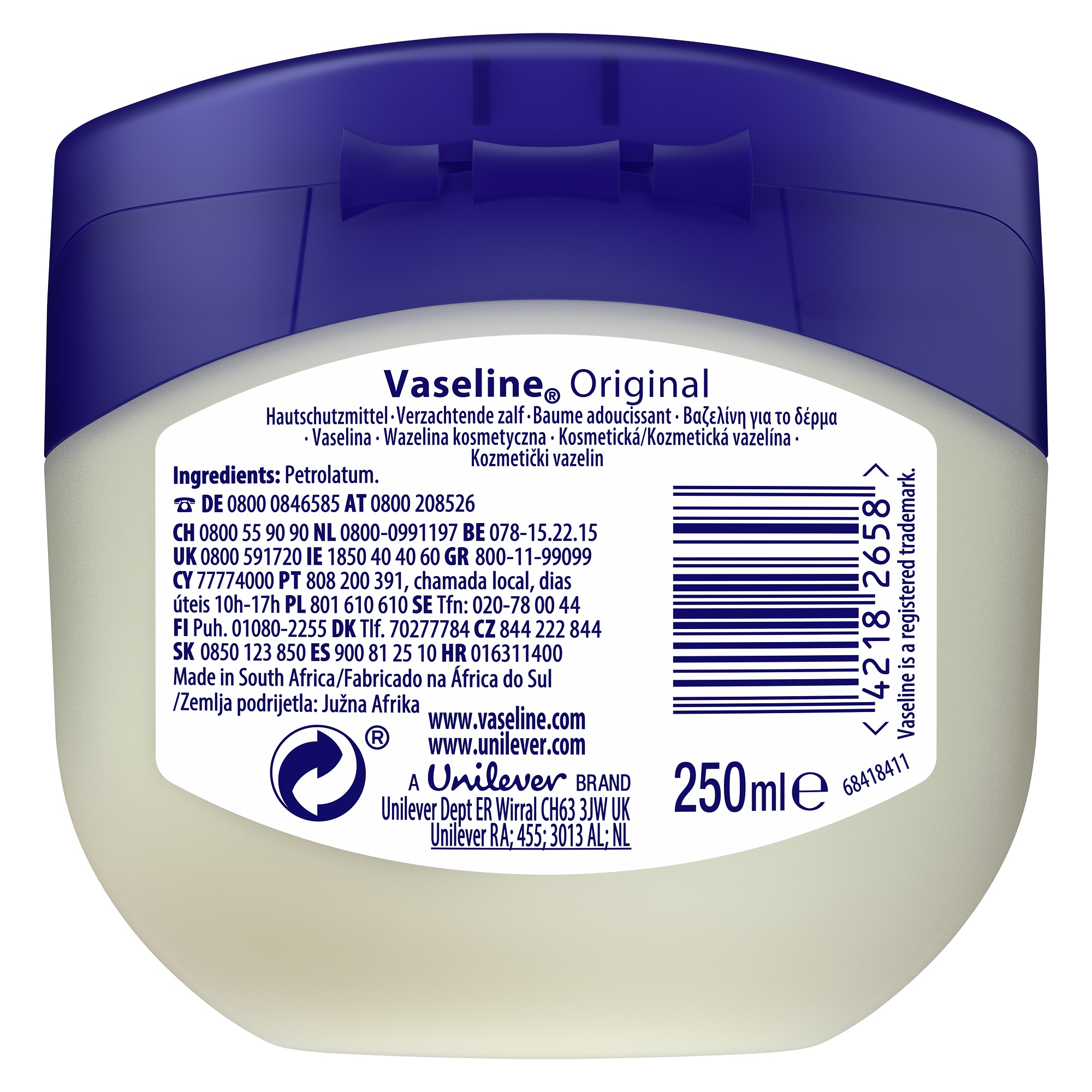 VASELINA VASELINE ORIGINAL 250ML