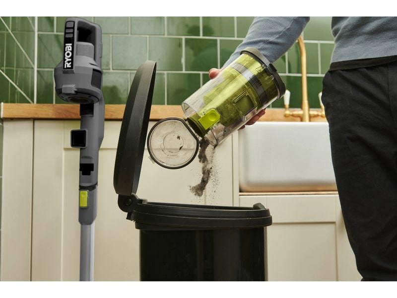 RYOBI Akku-Sauger RSVS18-0 ohne Akku und Ladegerät Akku-Handstaubsauger mit Dualzyklon-HEPA-Filter