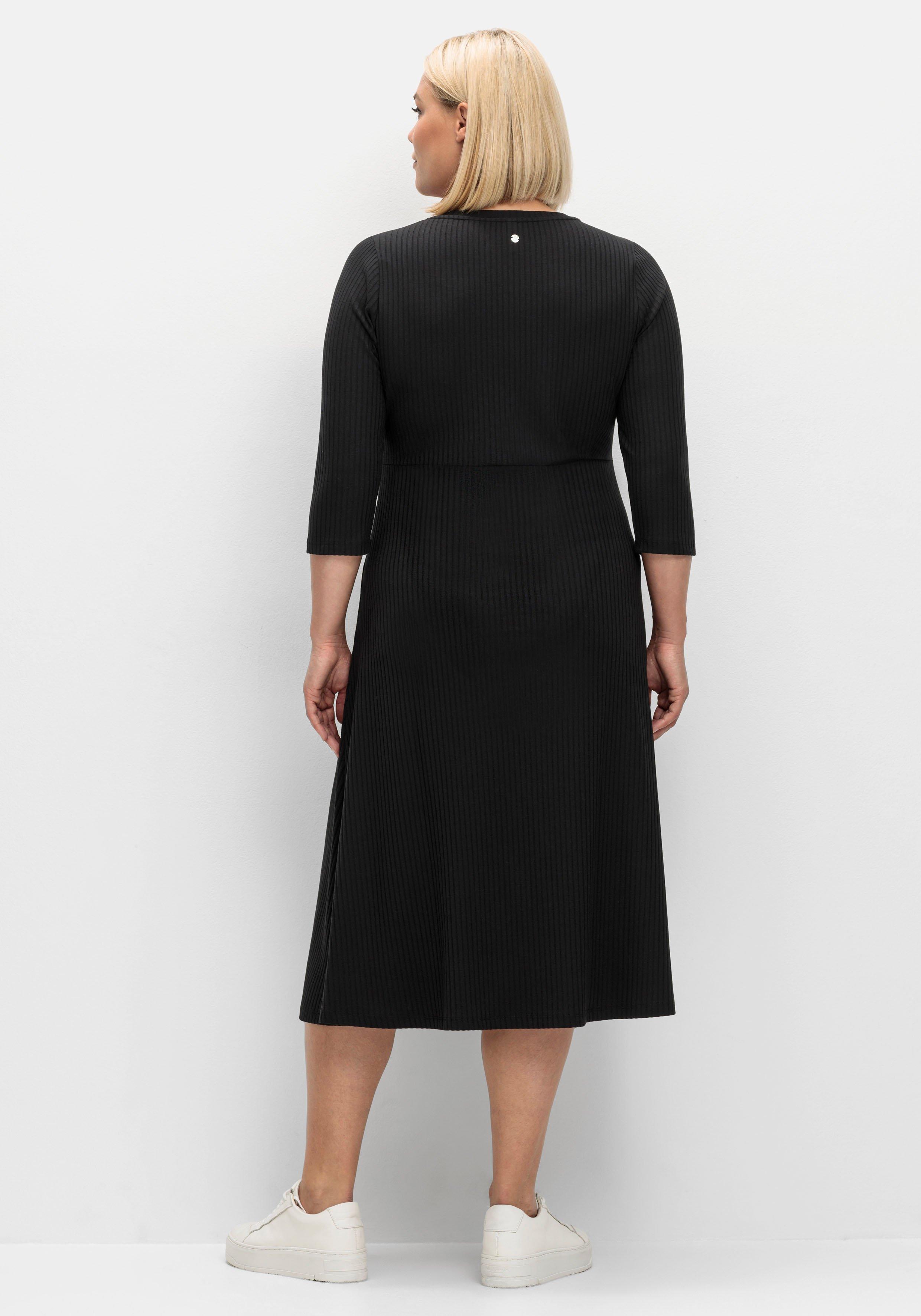Shirtkleid aus Rippqualität, mit 3/4-Ärmeln